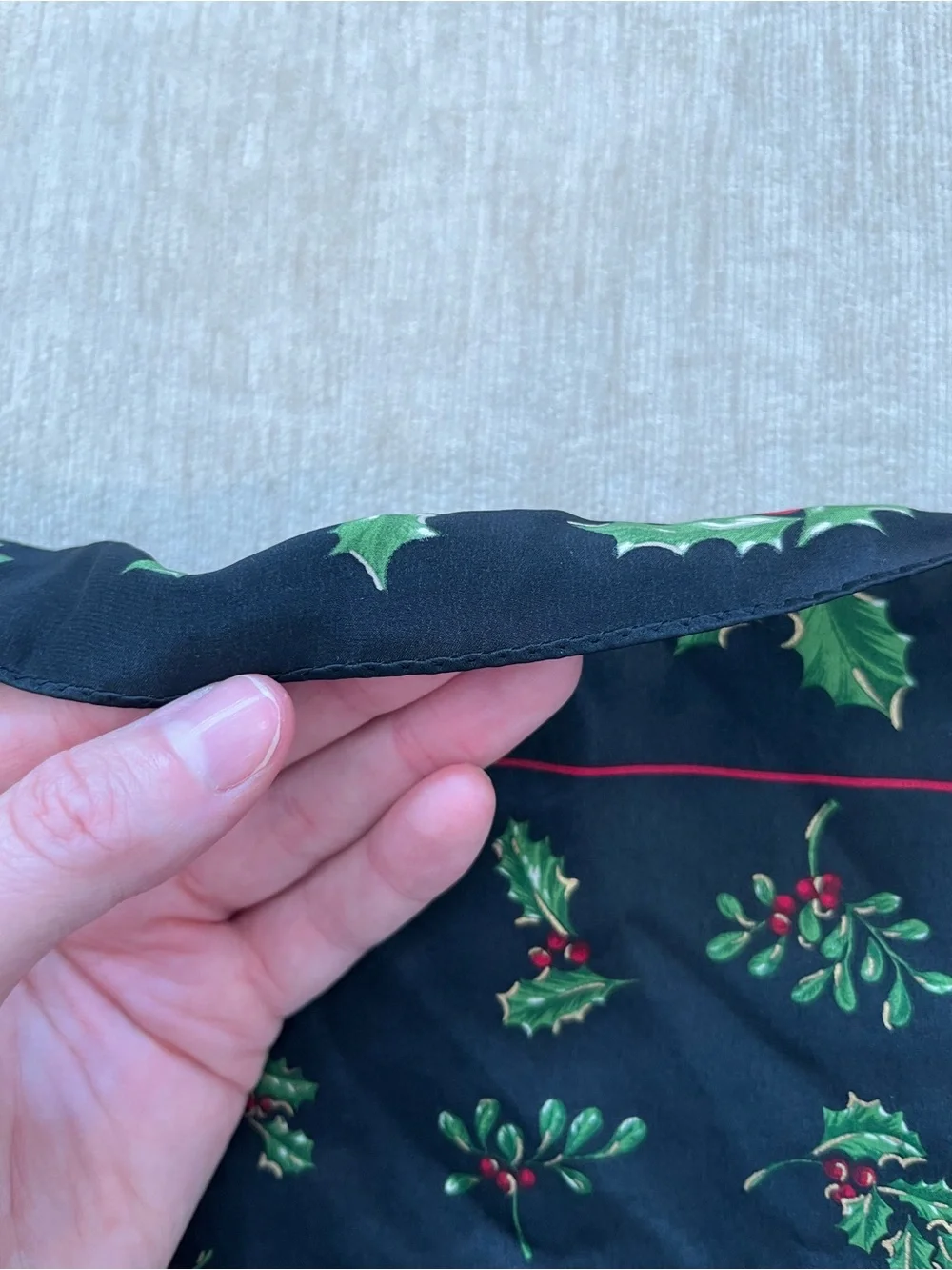 Vintage Silk Scarf Holly Berry by Echo